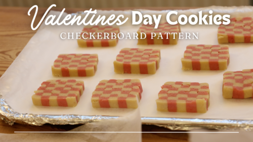 Checkerboard valentines day cookies