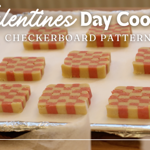 Checkerboard valentines day cookies